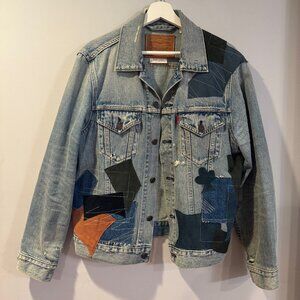 Levi's Premium Men's Vintage Leather Patchwork Trucker Jacket Size Small
